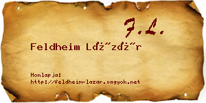 Feldheim Lázár névjegykártya